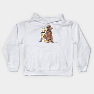 Watercolor Cat and Dog Kids Hoodie